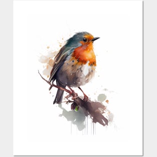 Robin Bird Watercolor 7.0 Posters and Art